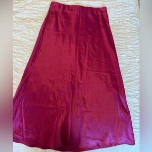 Intermix pink silk midi skirt